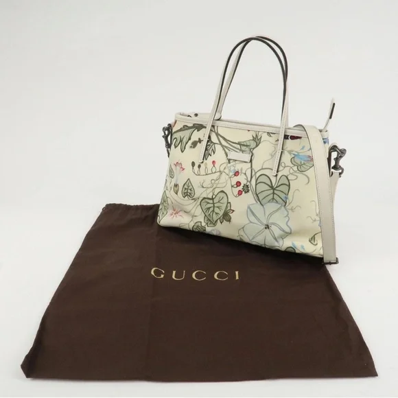 Gucci Cream Floral 2 way Satchel - Picture 1 of 10